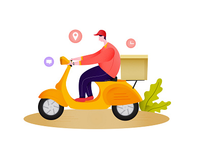 Delivery Man Illustration app design illustration brand identity graphics courier service design custom illustrations customizable vector illustration delivery design delivery man illustration delivery themes e commerce visuals high quality illustration logistics graphics marketing illustration professional illustration scalable illustration vector design