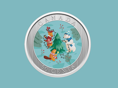 Holiday Tree Lenticular Coin — Royal Canadian Mint art canadian coin illustration mint vector wildlife