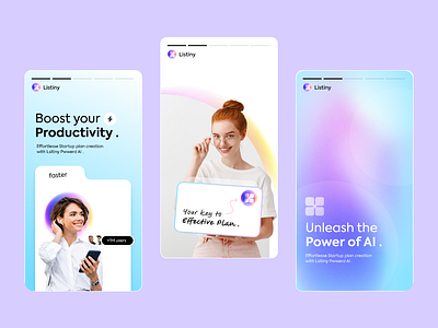 Listiny AI - Brand identity brand identity branding design gradient logo social media ui ux web design