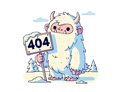 404 Illustration Series - Yeti 404 404 error 404 page 404 page not found empty empty state error error page illustration not found pixel pixel art pixelart timelapse ui ui illustration ui inspiration vector vector illustration yeti