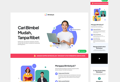 Bimbelyuk Landing Page education landing page ui ux website