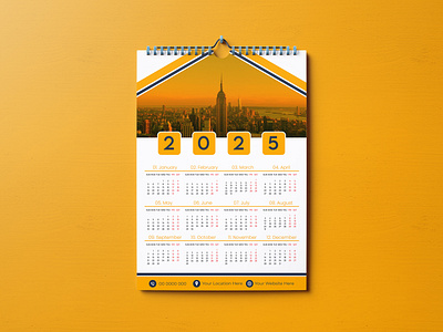 Wall 𝙲𝚊𝚕𝚎𝚗𝚍𝚎𝚛 𝙳𝚎𝚜𝚒𝚐𝚗 2025 branding calendar design colour date desk graphic design happy holiday layout logo mockup month new year wall