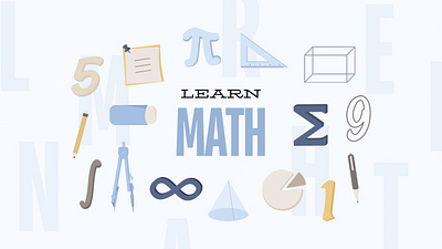 Learn Math art clipart count design graphic design icon illustration integral learn lesson math mathematic number pi school student study sygma teacher vector