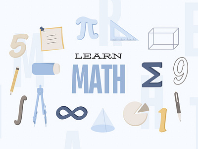 Learn Math art clipart count design graphic design icon illustration integral learn lesson math mathematic number pi school student study sygma teacher vector