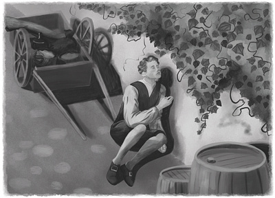 Illustration for a novel 'Perfume: a story of a murderer' book illustration character illustration