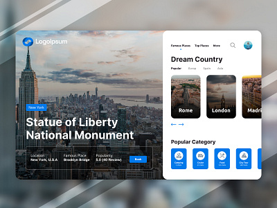 Travel With Us creativedesign designinspiration digitaldesign graphicdesign interfacedesign london rome statueofliberty travelapp traveldesign travelexperience uidesign uxdesign webdesign