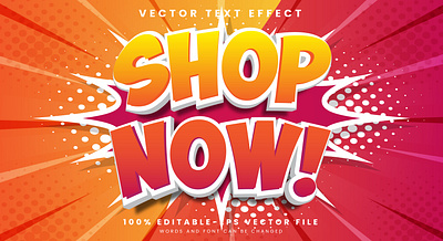 Shop Now 3d editable text style Template festival