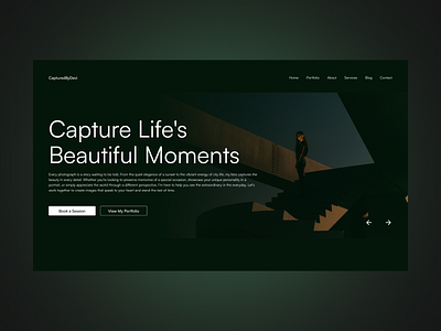 Website for Photographer green design photography website ui design ui freelancer ui inspiration ux ui