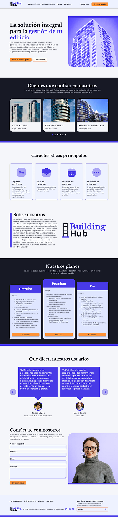 Building Hub - Landing page design landing page ui ui design web design