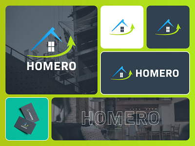 Homero - Real Estate, Logo, Branding Design 2024 2024 arrow logo design arthint branding cards construction companies home logo identity desin logo logo concepts logo trends mark packaging design property business logo real estate real estate website startup business logo stationery design symbol trendy logo 2024