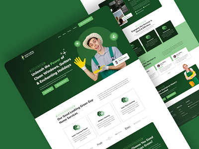 Good Looking Guys in Green - UI/UX Design for Home Services Web branding cleaning website design design funnel design landing page design ui uiux user experience design user interface design ux web design website website design