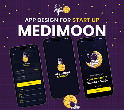 🌙 Meditation Mobile App Design for Startup - Medimoon animation app app design design graphic design illustration logo medimoon meditation app mobile app design startup typography ui ui design ui kits user experience user interface ux ux design vector