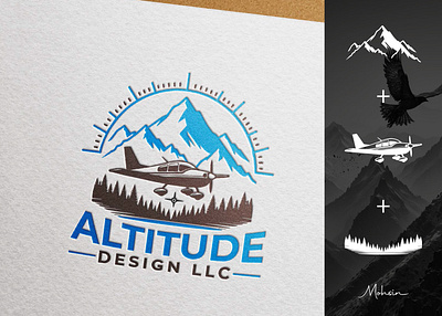 ALTITUDE ADVENTURE | LOGO DESIGN & BRANDING adventure logo airplane logo black logo bold logo brand identity branding business logo company logo creative logo custom logo design graphic design logo logo design logo designer minimal modern logo mohsin designer mountains unique logo