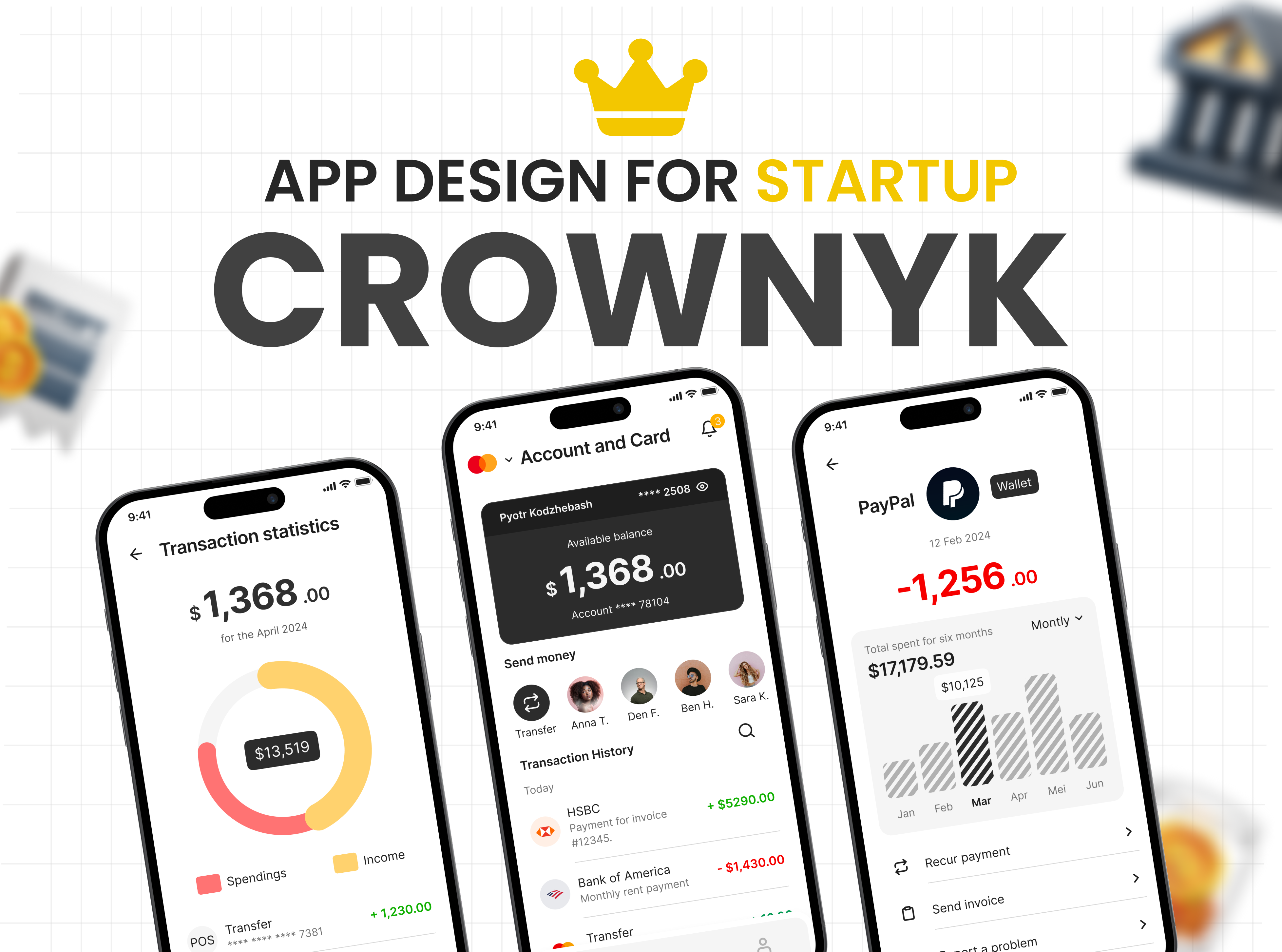 ✨ Crownyk Fintech & Banking Mobile App UI/UX Design for Startup animation app app design branding crownyk design finance app graphic design illustration logo mobile app design mobile banking app startup ui ui design user experience user interface ux ux ui design vector