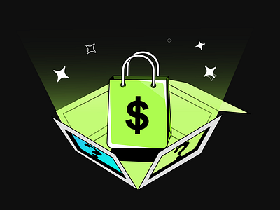 Simply Codes - Cash Rewards 2d animation bag box branding design gacha game illustration lottie reveal rewards shopping bag thelittlelabs ui