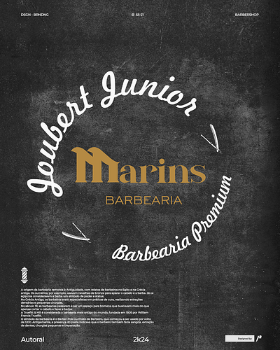 Marins Barbearia adobe barbearia barber barbershop branding design graphic design illustrator logo marca photoshop vector