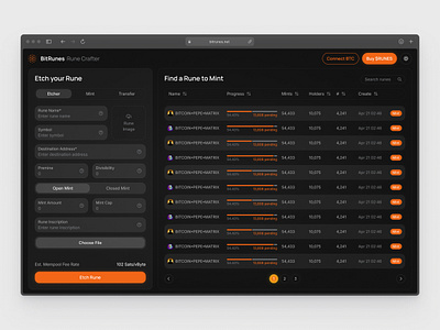 Bitrunes Etcher Page app branding design graphic design illustration logo typography ui ux vector