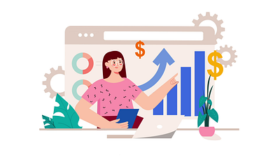 Business Grow 2D Animation 2d analytics animation business business growth business strategy businesswoman economic development economy entrepreneurship finances financial growth flat illustration investment market motion planning startups