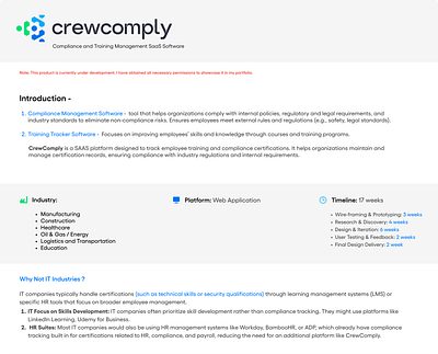 CrewComply - Employee Training Tracking SaaS Software product design saas ui ux