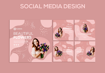 Floral Social Media Ads 3d animation branding corel designinspirationn graphic design illustration logo motion graphics photoshop ui