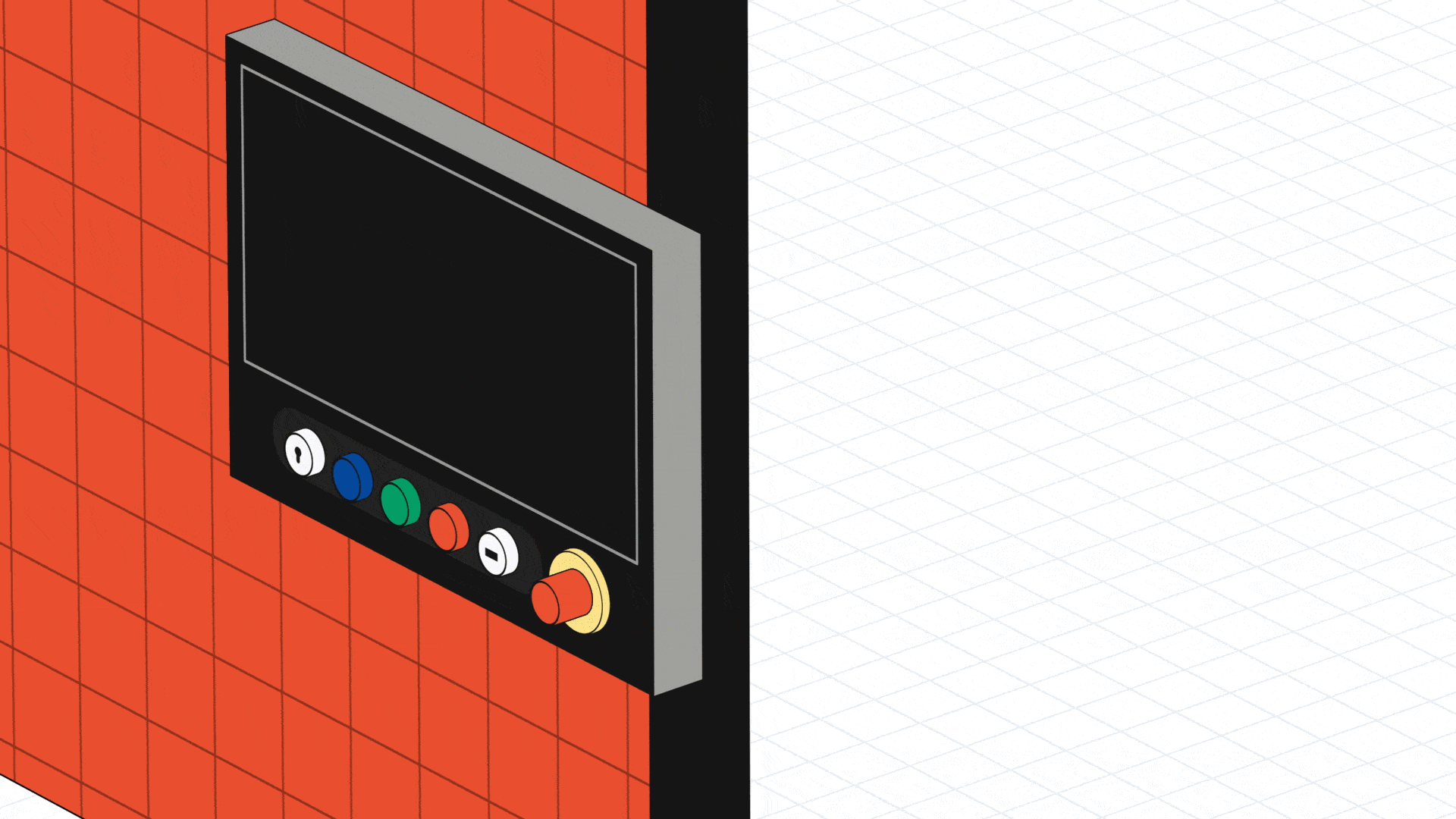 Path Robotics - Process animation buttons chassis design features floor gif highlight manufacturing marketing modern mograph motion graphics orange pan press red robotics screen storytelling