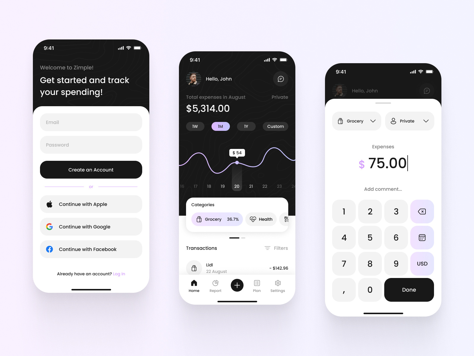 Example of Modern Mobile App Screens UI UX