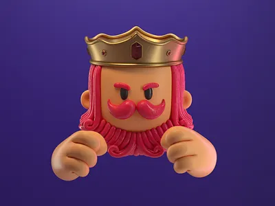 Poker king / Angry 3d 3dart 3dillustration angry c4d character cute design enojado illustration king poker render rey vago3d