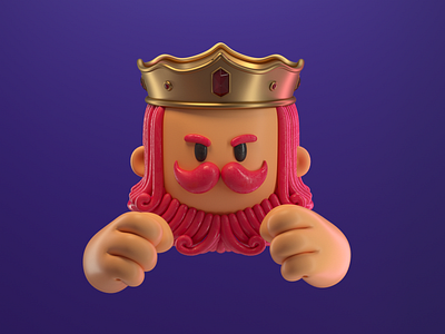 Poker king / Angry 3d 3dart 3dillustration angry c4d character cute design enojado illustration king poker render rey vago3d