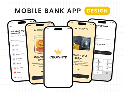 Fintech & Banking Mobile App UI/UX Design for Startup 3d animation app app desing branding crypto portfolio design illustration logo ui