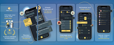 DayTask- App Screenshots Design ui