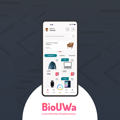 BioUWa - E commerce App Design animation ui