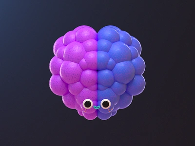 Brain 3d 3dart 3dillustration blender brain c4d cerebro character cute design illustration purple render thinking vago3d