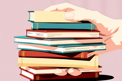 Books vector, pile of books. Hand branding design graphic design illustration vector