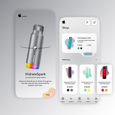 Apple Bottle Shopping Interface Concept interface ui web design