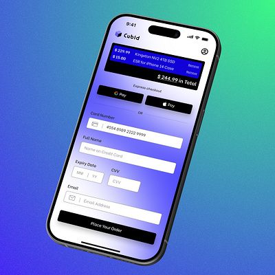 #2 Cubid App - Check Out Page Concept app design branding graphic design ui