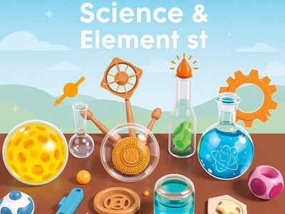 Science Objects & Elements Set design graphic design illustration vector