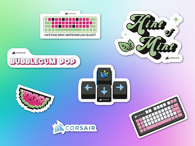 Corsair Keyboard Stickers branding corsair design illustration stickers