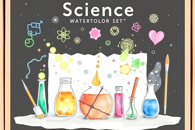 Science Watercolor Set branding design graphic design illustration vector