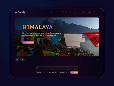 Travelor - Travel agency landing page dark darkmood landing page minimal travel ui