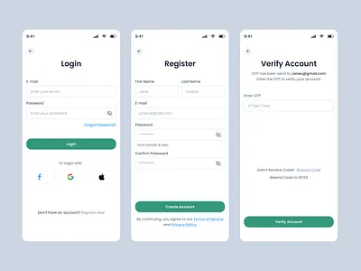 Sign in/ Sign up UI Screen app design clean confirm email design form log in login login form minimal mobile app onboarding register registration sign in sign up signin signup ui user interface ux