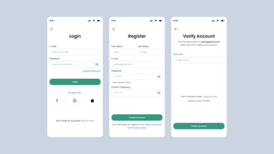 Sign in/ Sign up UI Screen app design clean confirm email design form log in login login form minimal mobile app onboarding register registration sign in sign up signin signup ui user interface ux