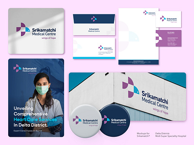 Sri Kamatchi Hospital - Mockups brand collateral brand guidelines brand identity branding creative design design graphic design health care hospital layout minimal mockups modern vector visual identity