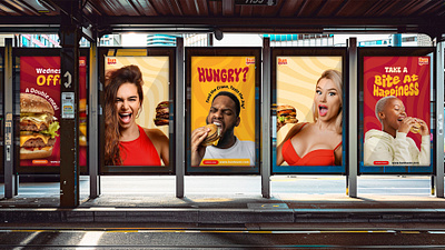 Advertising Design for a Burger brand advertising design billboard design graphic design poster design print design