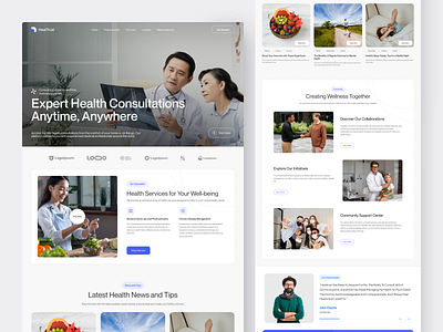 Healtrust - Healthcare Landing Page consultation design doctor health healthcare homepage hospital landing page medical medical care patient selfcare ui web web design website wellness