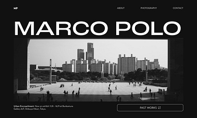 #3 Marco Polo - Photographer Portfolio Concept bw figma landscape minimalistic monotone ui web design