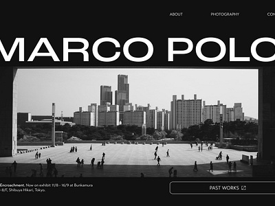 #3 Marco Polo - Photographer Portfolio Concept bw figma landscape minimalistic monotone ui web design