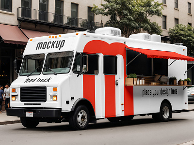 Food Truck auto car food foodservice free free mockup freebie french fries hot dog ice cream mockup snack street food truck van vehicle