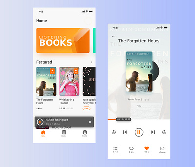 Book Listing App app book design graphic design listing app ui