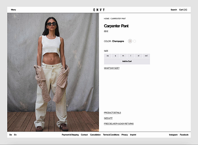 E-commerce: ENVY e commerce ecommerce fashion futuristic minimalist modern online shop shop ui ux wear web website