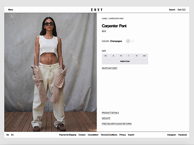 E-commerce: ENVY e commerce ecommerce fashion futuristic minimalist modern online shop shop ui ux wear web website